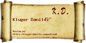 Kluger Daniló névjegykártya